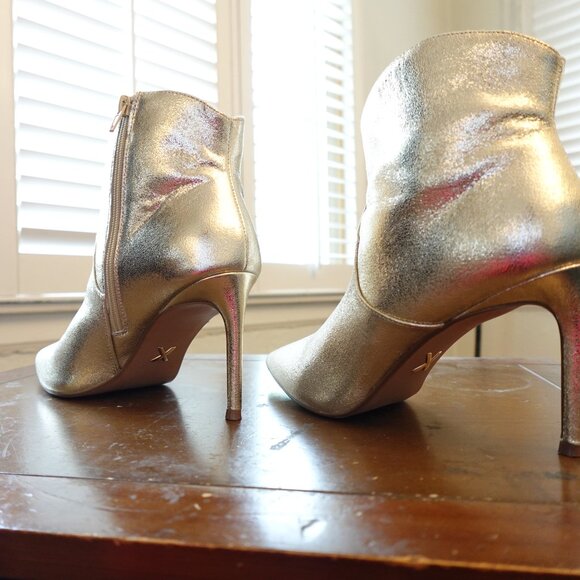 Express Gold Metallic Ankle Boots - Picture 2 of 6